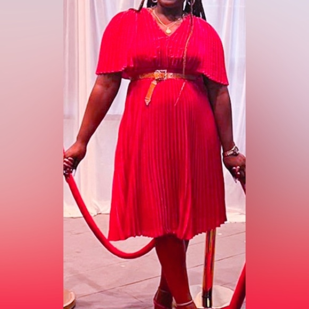 Pleaded red dress